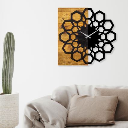 Reloj de pared 58x58 cm 1xAA madera/metal