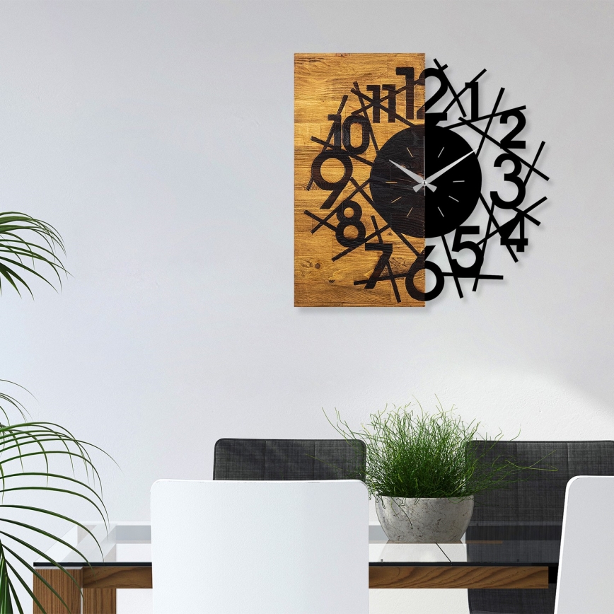 Reloj de pared 59x58 cm 1xAA madera/metal