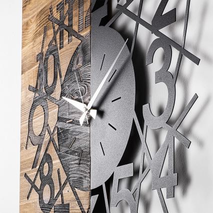 Reloj de pared 59x58 cm 1xAA madera/metal