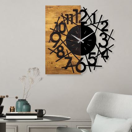 Reloj de pared 59x58 cm 1xAA madera/metal