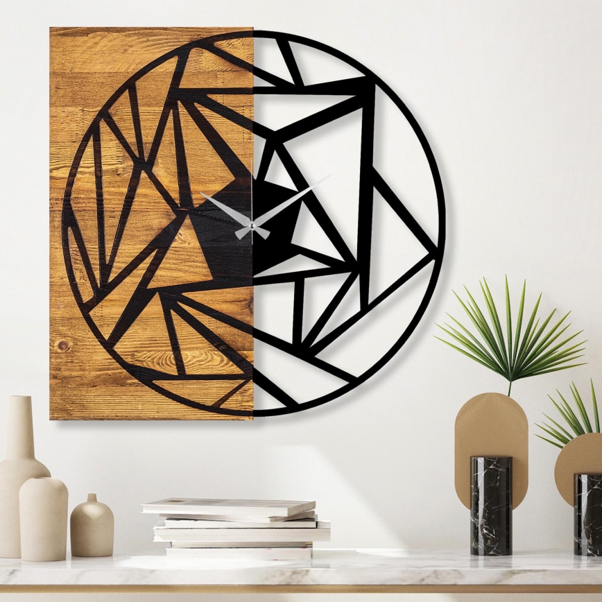 Reloj de pared 60x58 cm 1xAA madera/metal