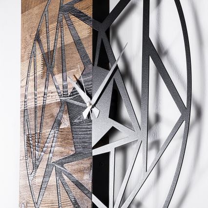 Reloj de pared 60x58 cm 1xAA madera/metal