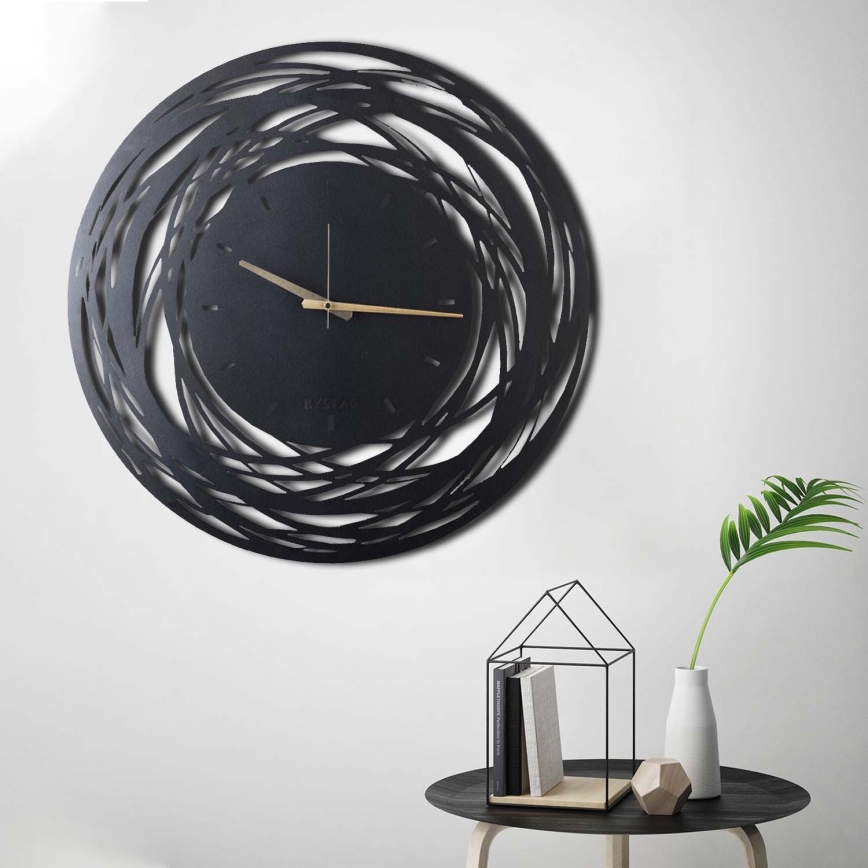 Reloj de pared 70 cm 1xAA negro/dorado