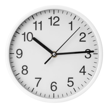 Reloj de pared diá. 20 cm 1xAA blanco/negro