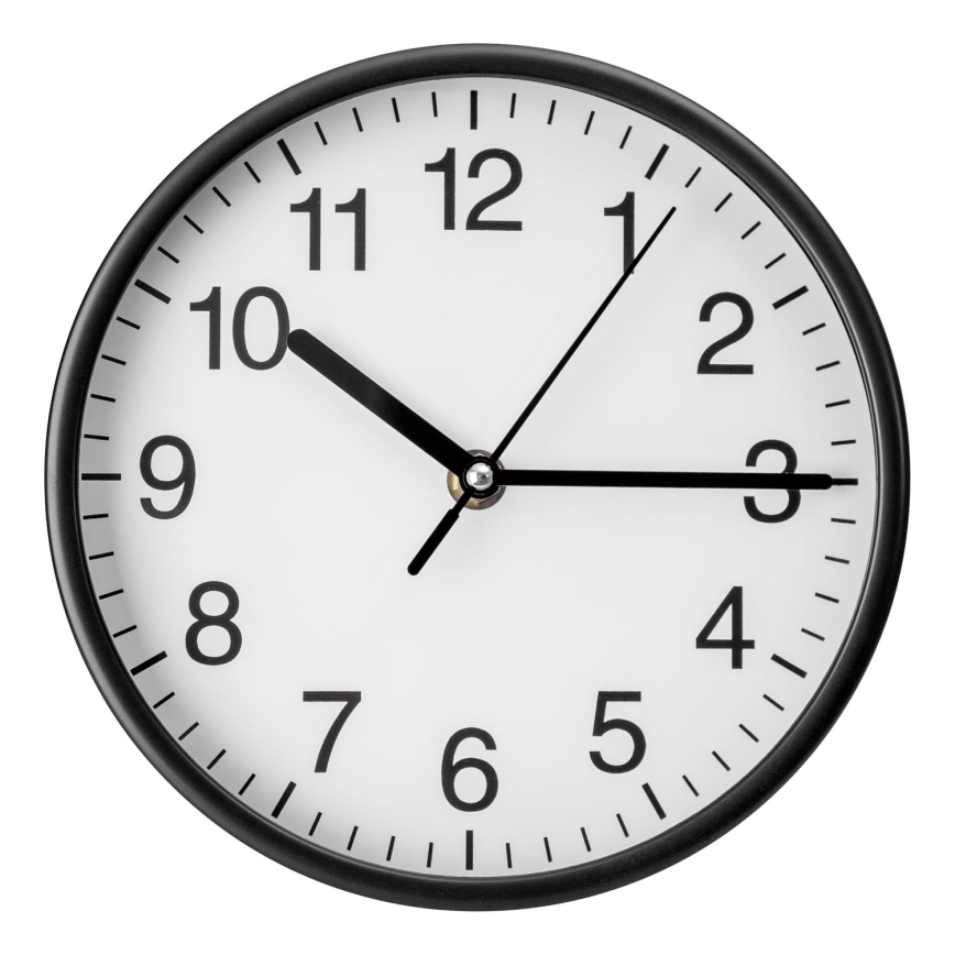 Reloj de pared diá. 20 cm 1xAA negro/blanco