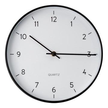 Reloj de pared diá. 25 cm 1xAA negro/blanco