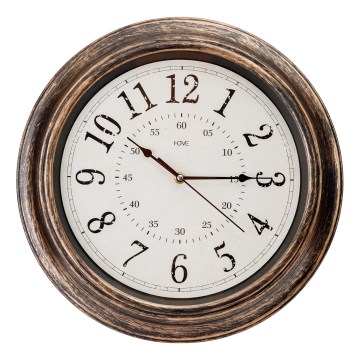 Reloj de pared diá. 40 cm 1xAA bronce/blanco