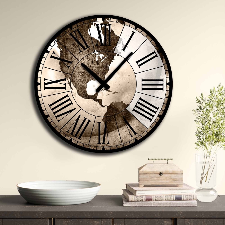 Reloj de pared diá. 50 cm 1xAA marrón