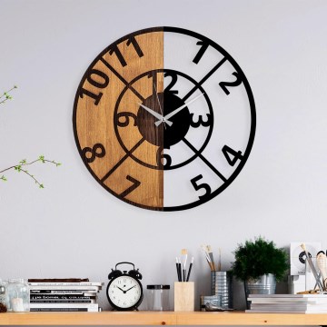 Reloj de pared diá. 56 cm 1xAA madera/metal