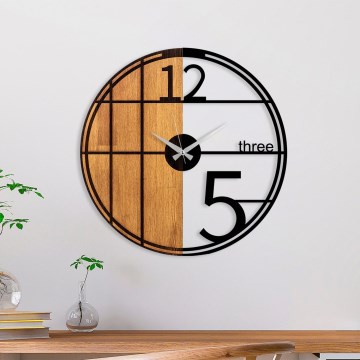 Reloj de pared diá. 56 cm 1xAA madera/metal