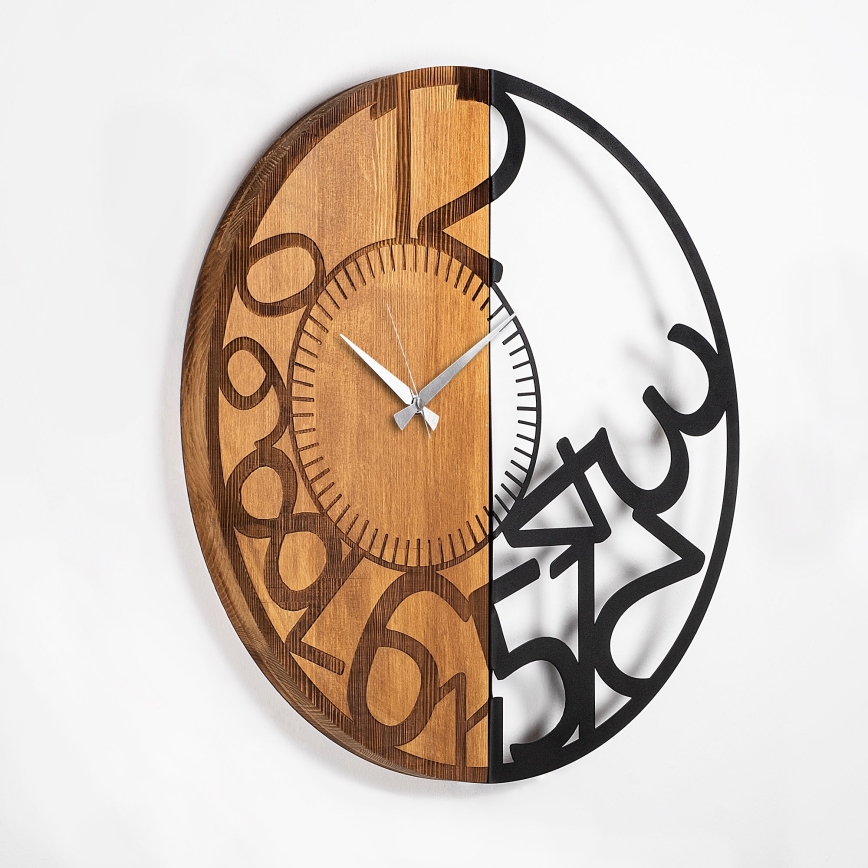 Reloj de pared diá. 56 cm 1xAA madera/metal