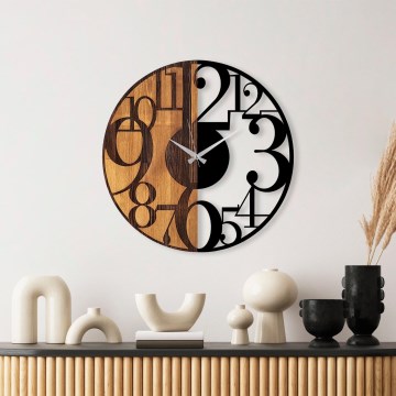 Reloj de pared diá. 56 cm 1xAA madera/metal