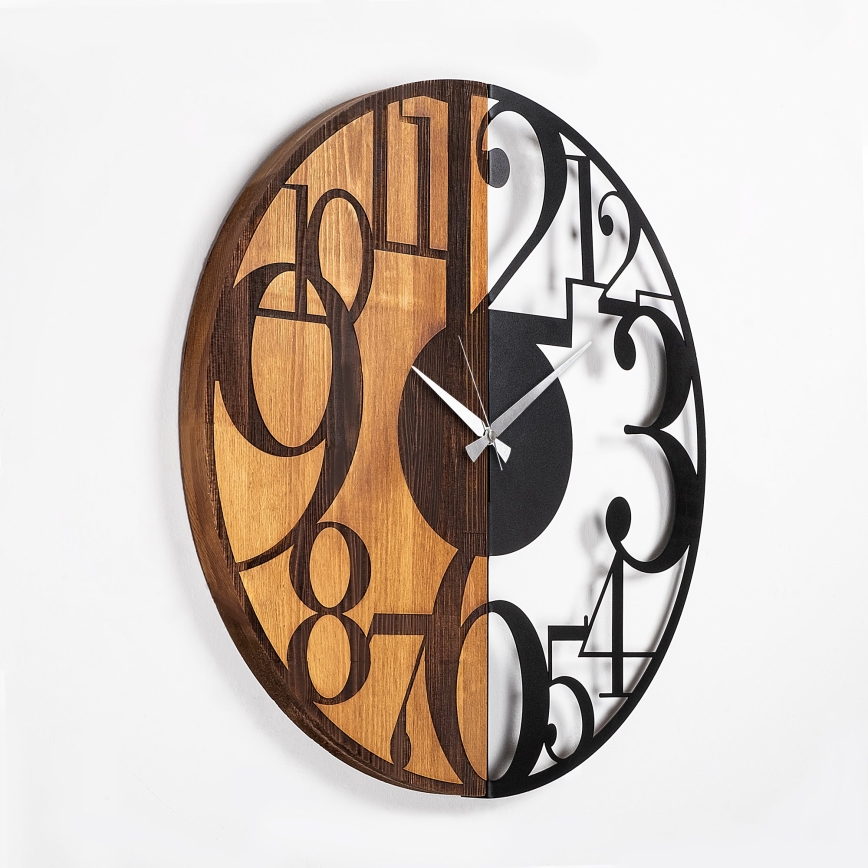 Reloj de pared diá. 56 cm 1xAA madera/metal