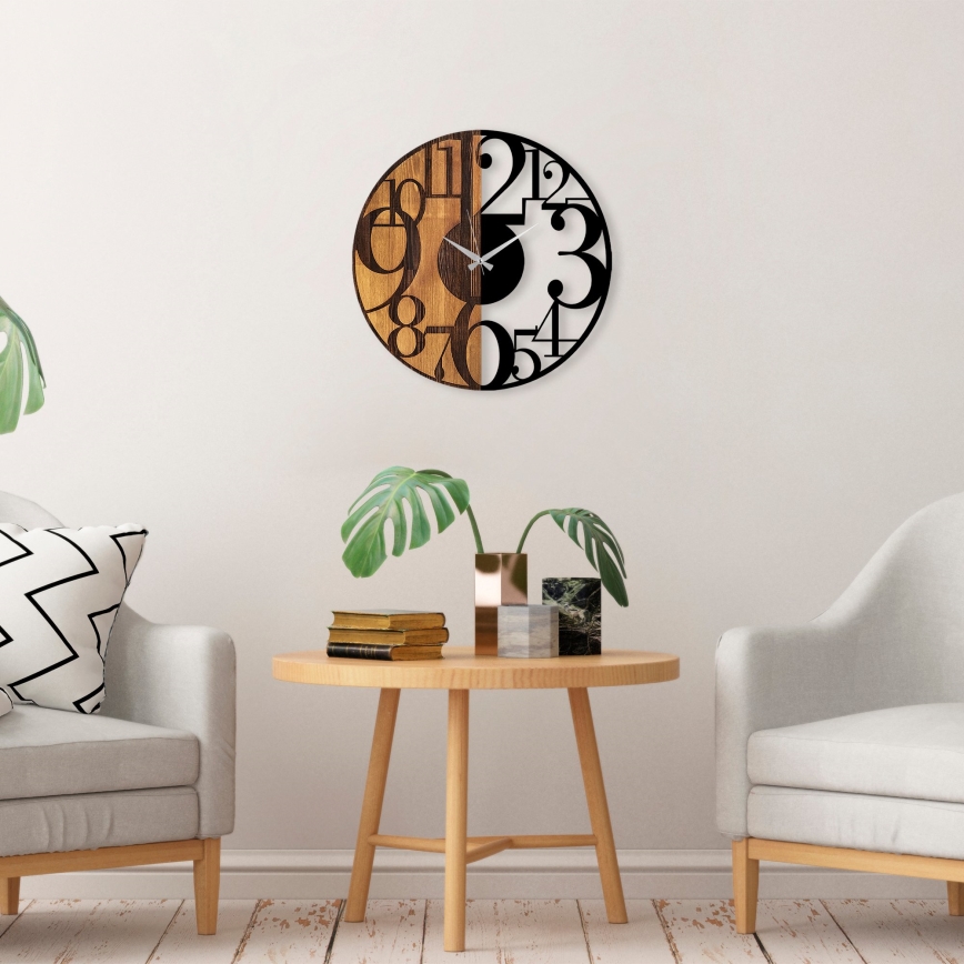 Reloj de pared diá. 56 cm 1xAA madera/metal