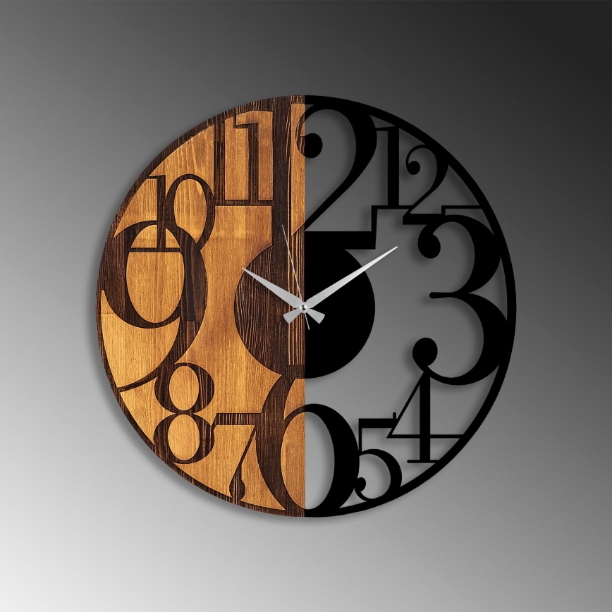 Reloj de pared diá. 56 cm 1xAA madera/metal