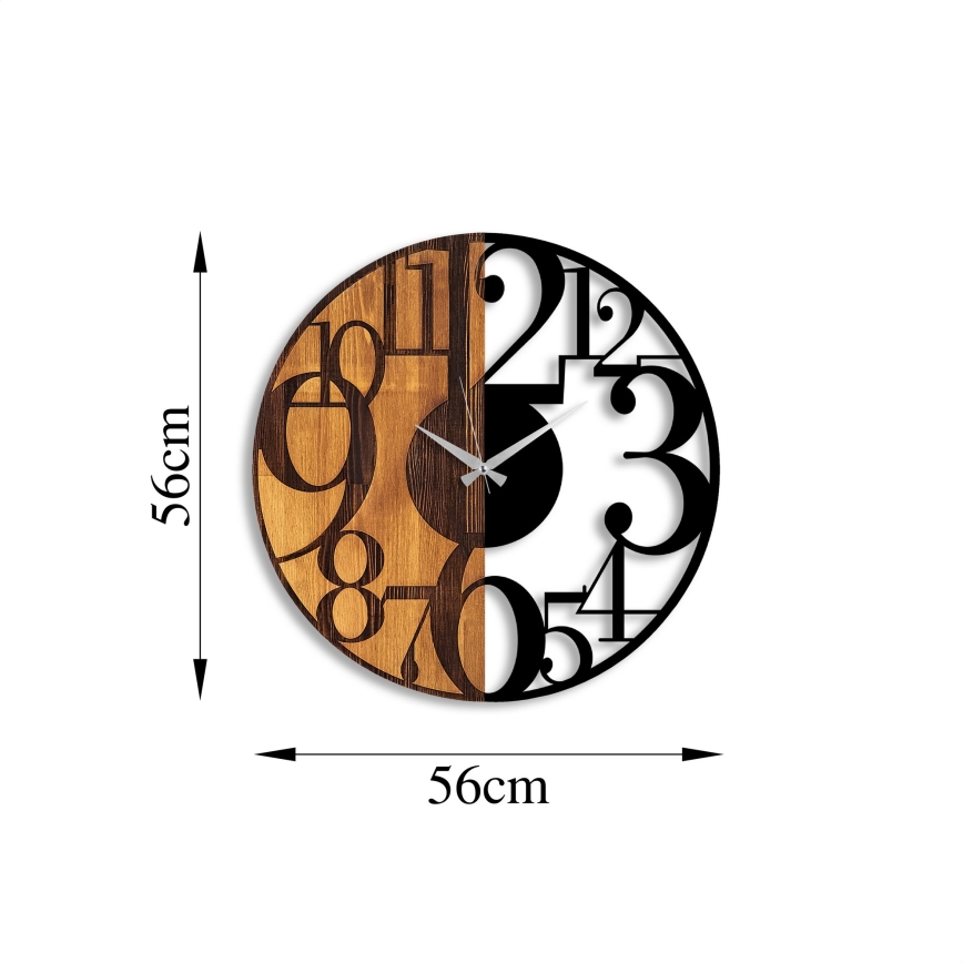 Reloj de pared diá. 56 cm 1xAA madera/metal