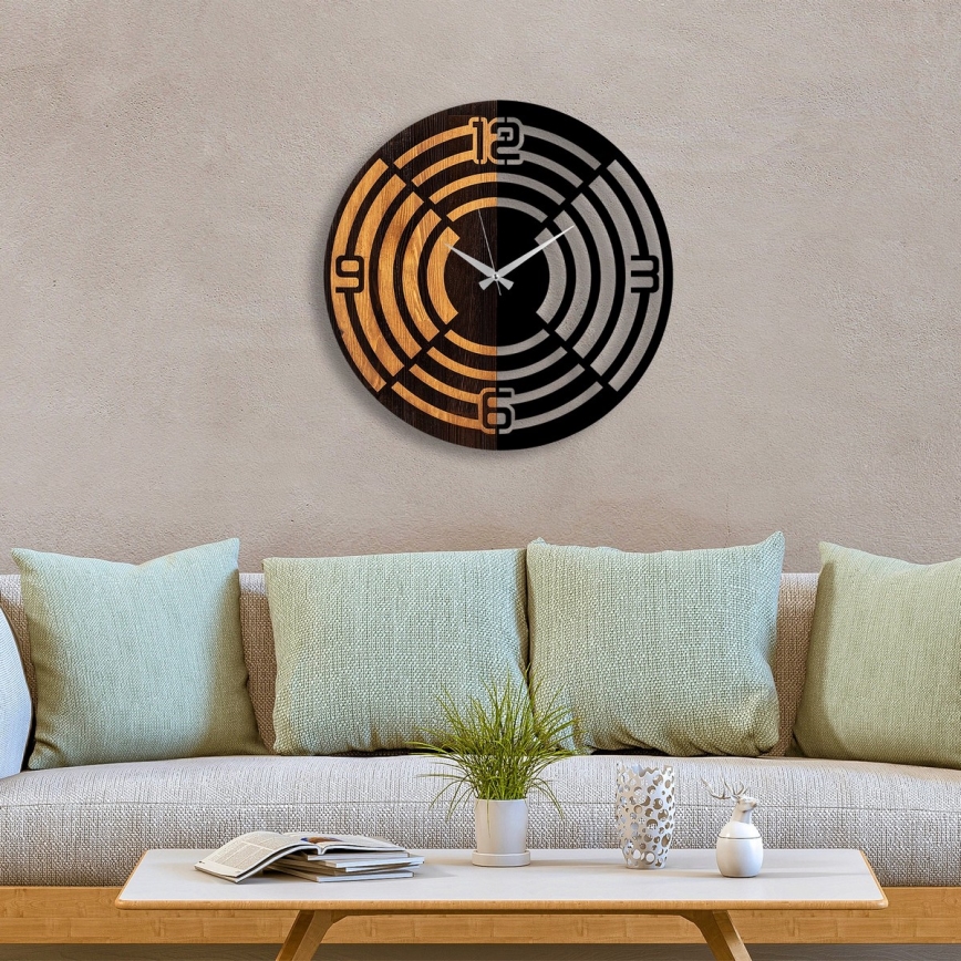 Reloj de pared diá. 56 cm 1xAA madera/metal