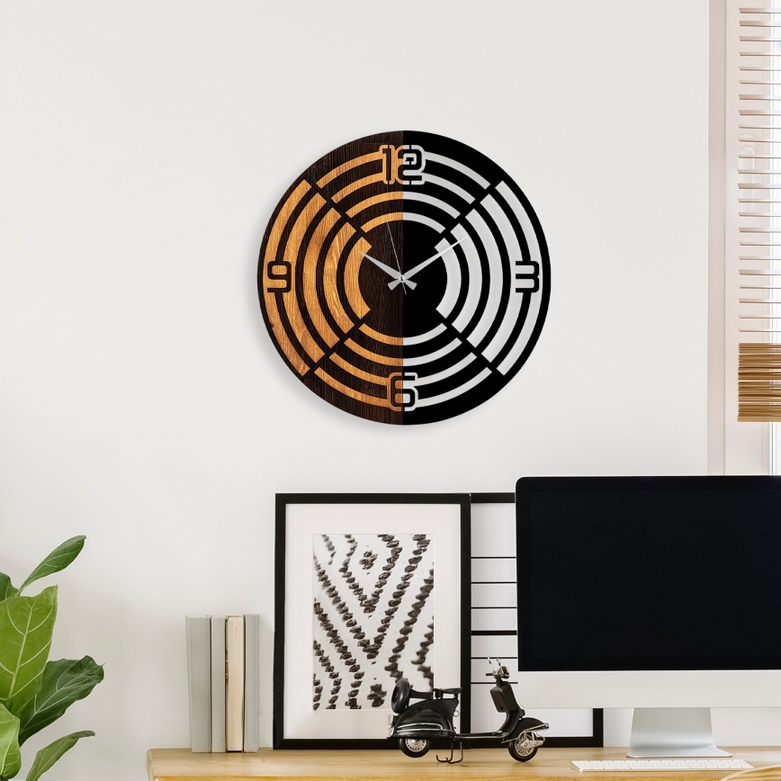 Reloj de pared diá. 56 cm 1xAA madera/metal