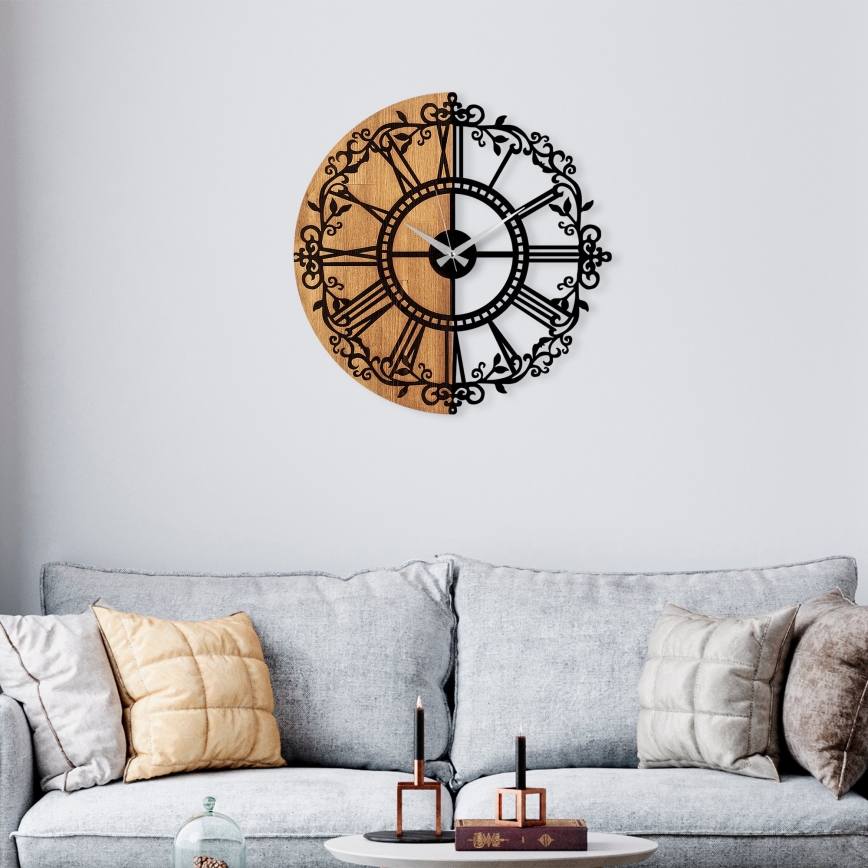 Reloj de pared diá. 56 cm 1xAA madera/metal