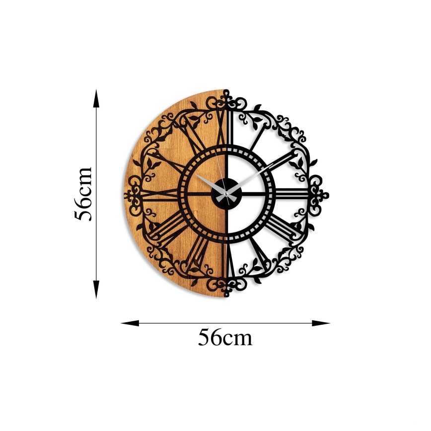 Reloj de pared diá. 56 cm 1xAA madera/metal