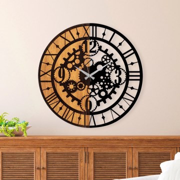 Reloj de pared diá. 56 cm 1xAA madera/metal