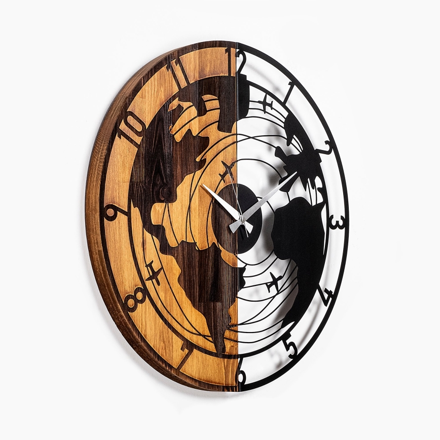 Reloj de pared diá. 56 cm 1xAA madera/metal