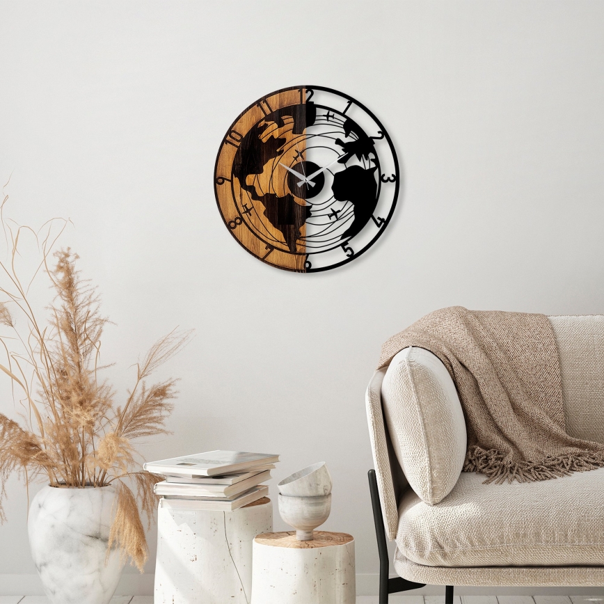 Reloj de pared diá. 56 cm 1xAA madera/metal