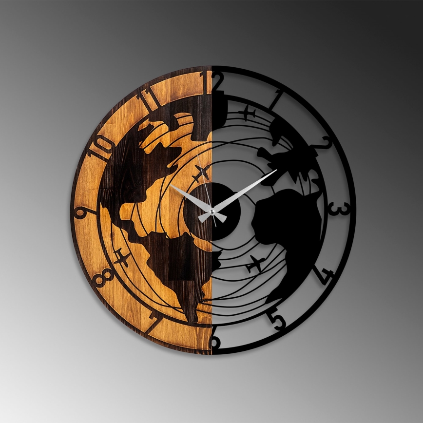 Reloj de pared diá. 56 cm 1xAA madera/metal