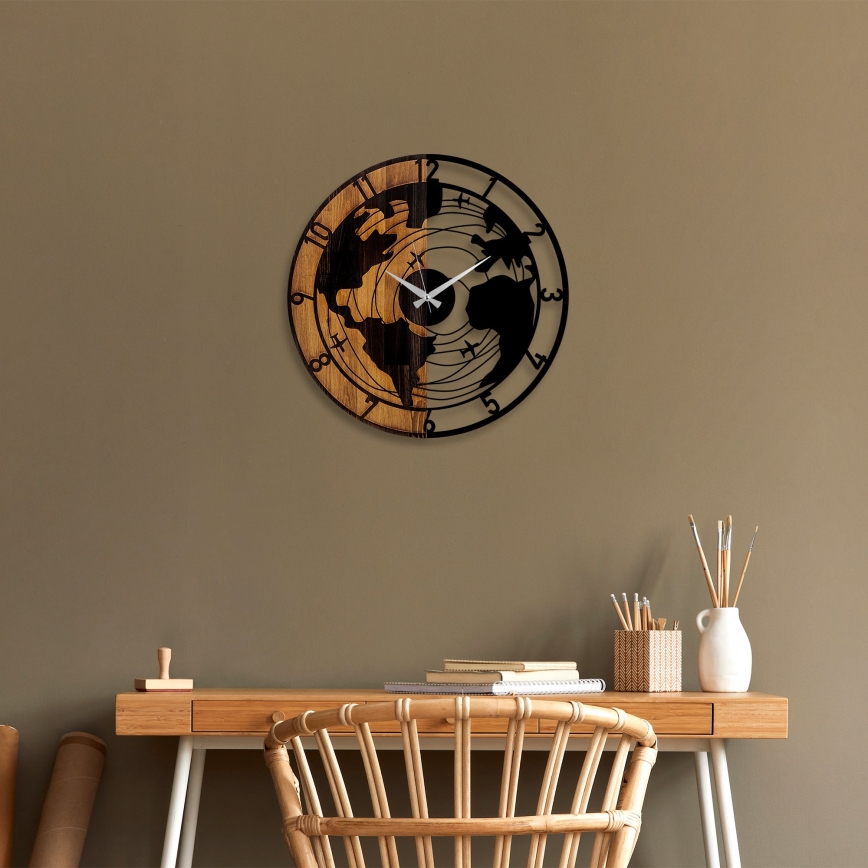 Reloj de pared diá. 56 cm 1xAA madera/metal