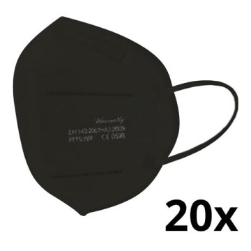 Respirador FFP2 NR CE 0598 negro 20pcs
