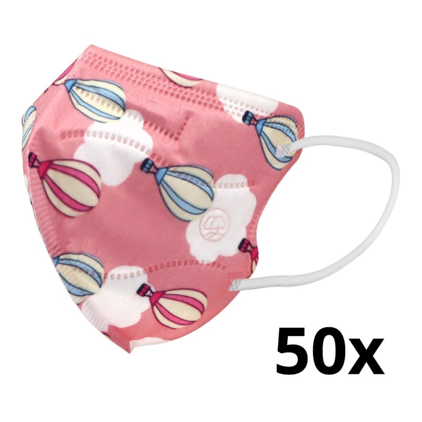 Respirador tamaño infantil FFP2 Kids NR CE 0370 Balones rosa 50pcs