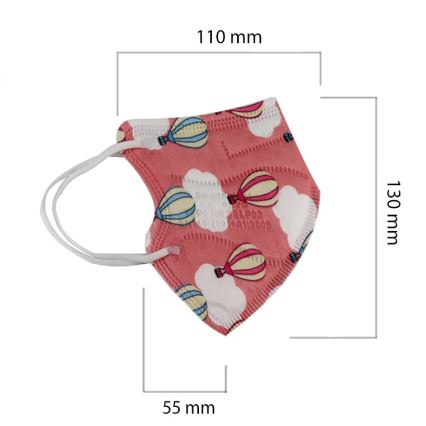Respirador tamaño infantil FFP2 Kids NR CE 0370 Balones rosa 50pcs