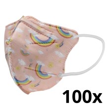 Respirador tamaño infantil FFP2 Kids NR CE 0370 Rosa arco iris 100pcs