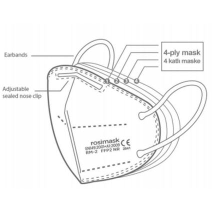 Respirador tamaño infantil FFP2 ROSIMASK MR-12 NR rosa 1pc