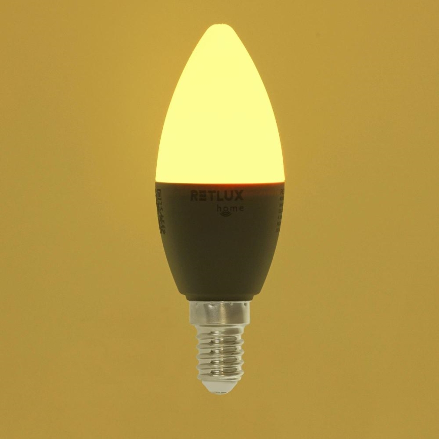 Bombilla LED RGBW regulable C37 E14/4,5W/230V 2700-6500K Wi-Fi Tuya