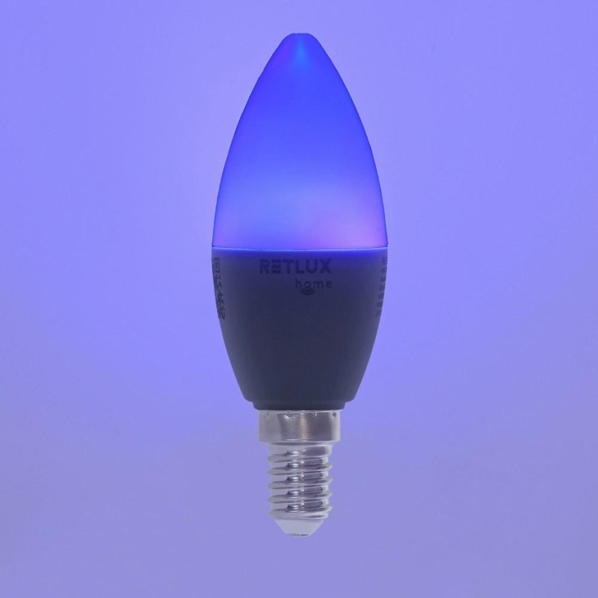 Bombilla LED RGBW regulable C37 E14/4,5W/230V 2700-6500K Wi-Fi Tuya