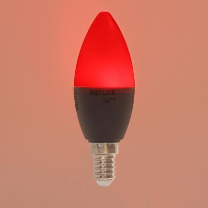 Bombilla LED RGBW regulable C37 E14/4,5W/230V 2700-6500K Wi-Fi Tuya