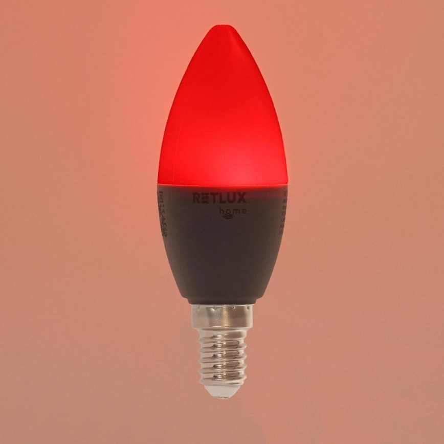 Bombilla LED RGBW regulable C37 E14/4,5W/230V 2700-6500K Wi-Fi Tuya