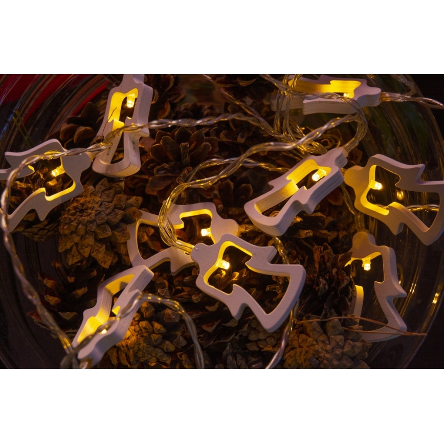 Cadena de Navidad LED 10xLED/2xAA 1,8m blanco cálido