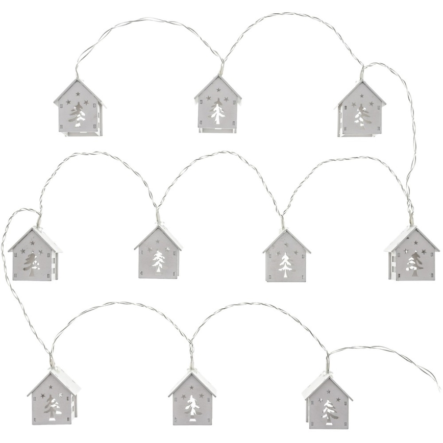 Cadena de Navidad LED 10xLED/2xAA 2,3m blanco cálido