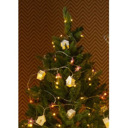 Cadena de Navidad LED 10xLED/2xAA 2,3m blanco cálido