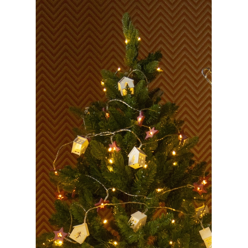 Cadena de Navidad LED 10xLED/2xAA 2,3m blanco cálido