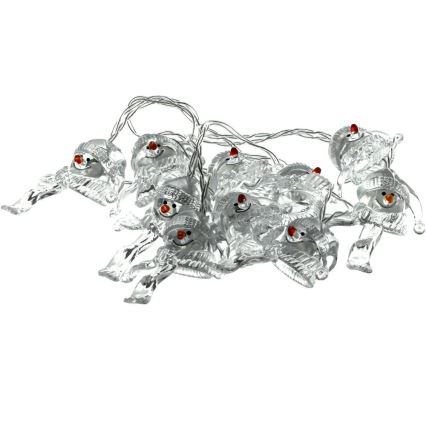 Cadena de Navidad LED 10xLED/2xAA/blanco cálido 1,65m muñecos de nieve
