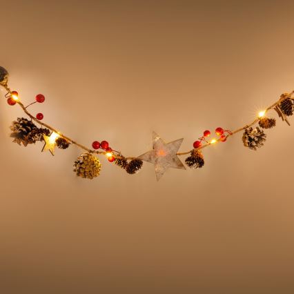 Cadena de Navidad LED 10xLED/3xAA 2,5m blanco cálido