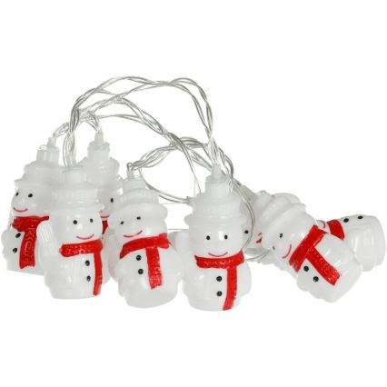 Cadena de Navidad LED 20xLED/3xAA/blanco cálido 3,3m muñecos de nieve