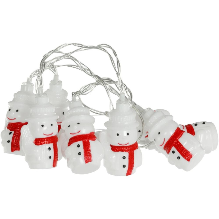 Cadena de Navidad LED 20xLED/3xAA/blanco cálido 3,3m muñecos de nieve