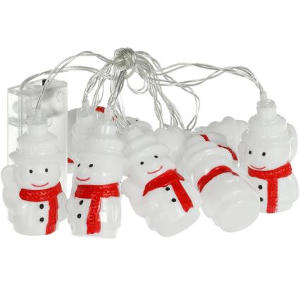 Cadena de Navidad LED 20xLED/3xAA/blanco cálido 3,3m muñecos de nieve