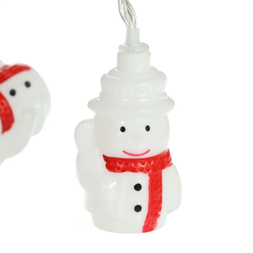 Cadena de Navidad LED 20xLED/3xAA/blanco cálido 3,3m muñecos de nieve
