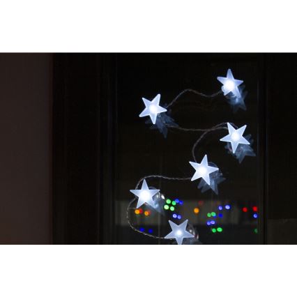 Cadena decorativa LED con ventosas 10xLED/2xAA 1,8m blanco frío