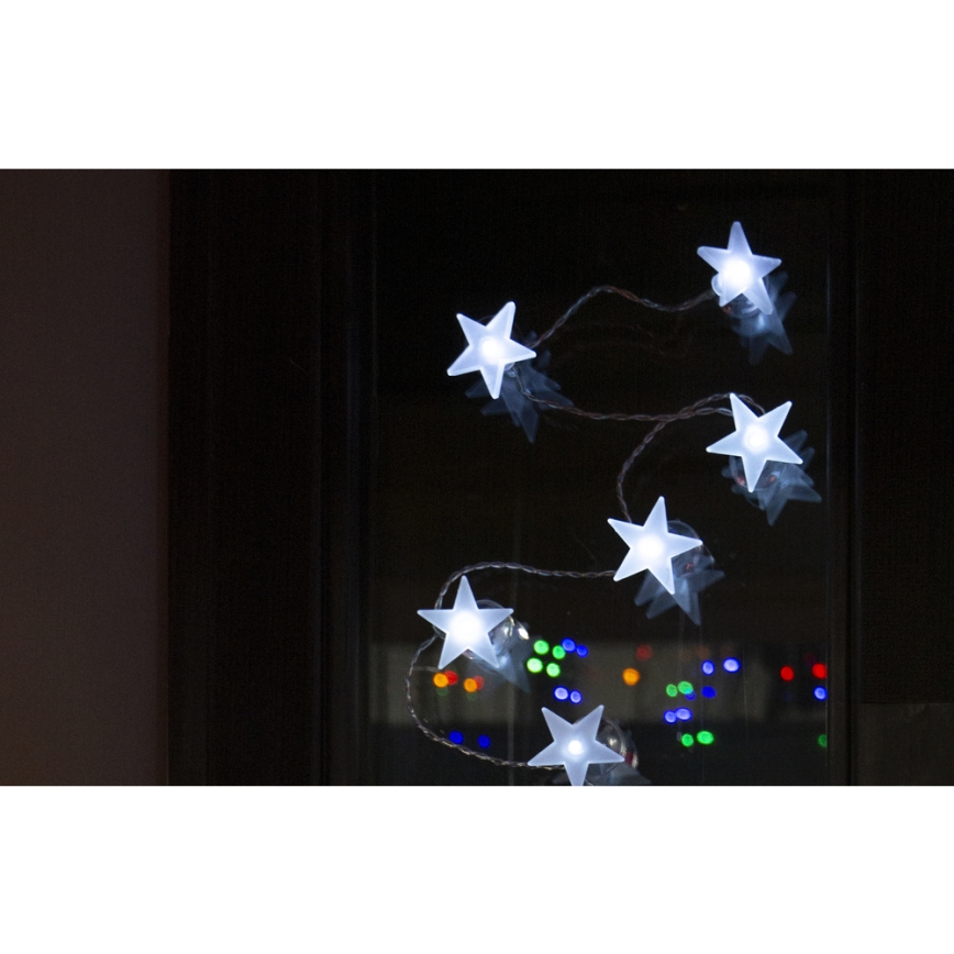 Cadena decorativa LED con ventosas 10xLED/2xAA 1,8m blanco frío
